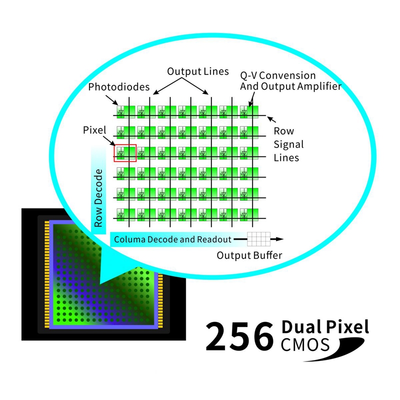 256-pixel dual-array CMOS image sensor